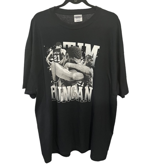 Tim Duncan #21 San Antonio Spurs G.O.A.T. Double Sided Graphics Black 3X T-Shirt - Picture 3 of 8